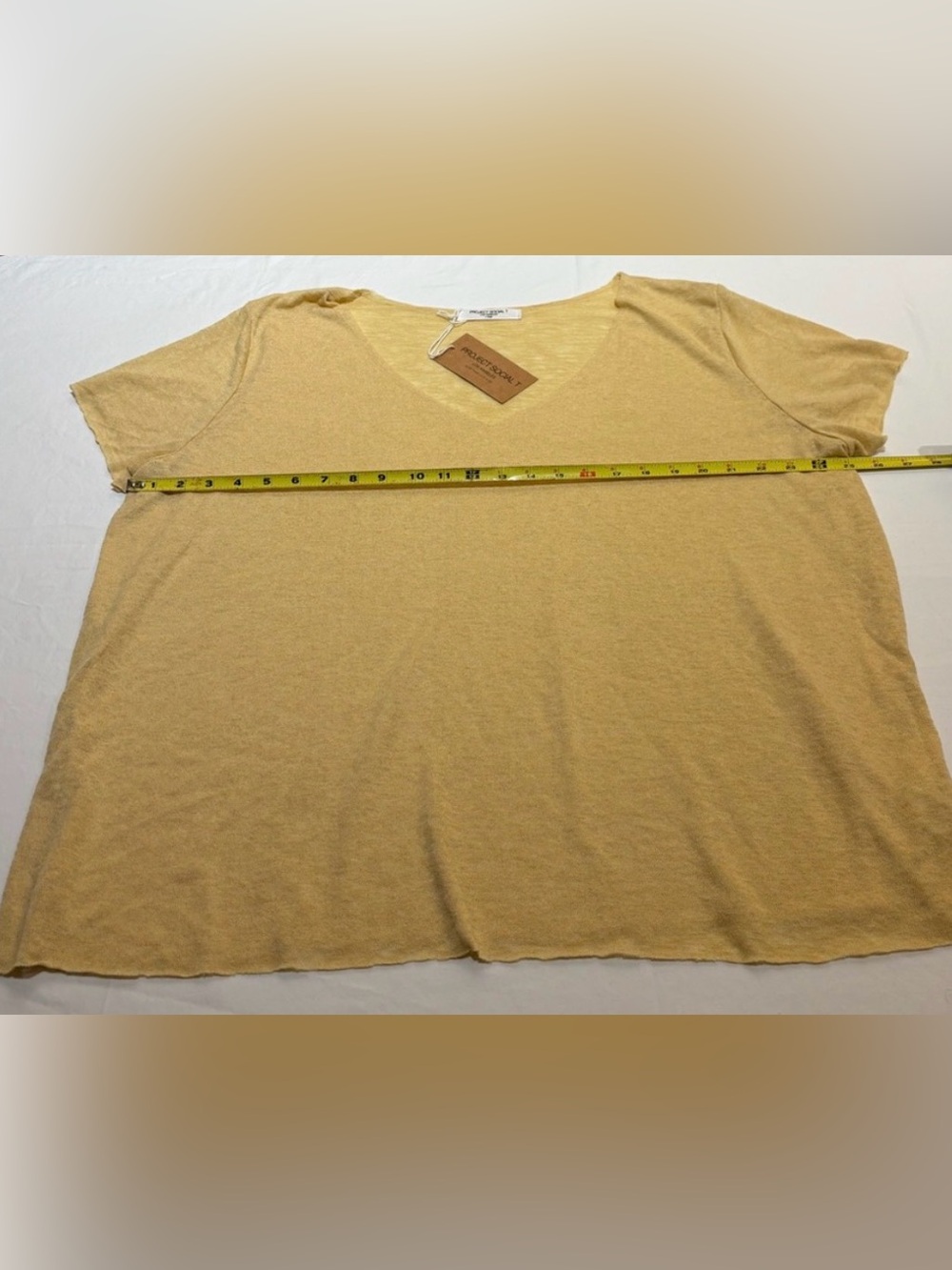 NWT Project Social T Original Textured V - Soft Yellow - XL - Picture 5 of 9